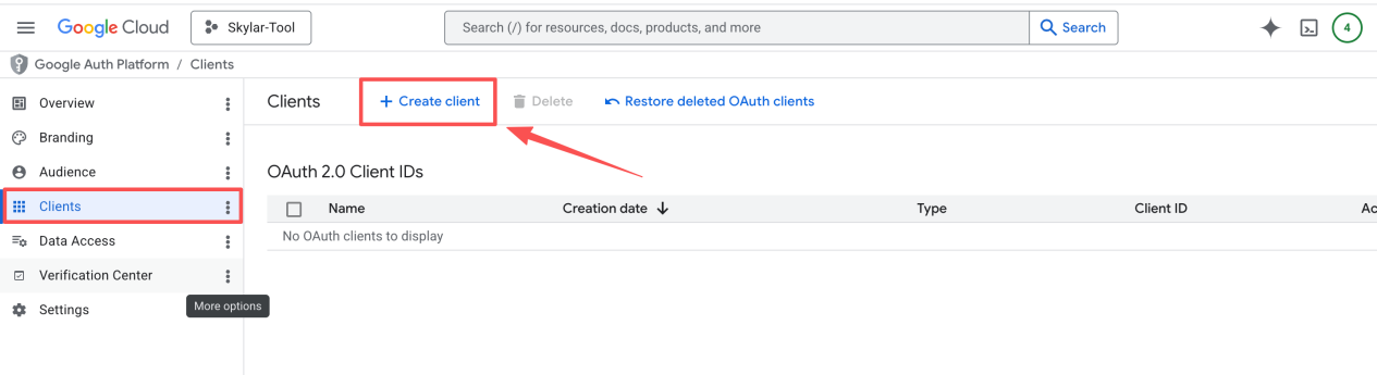 Figure 15 - Create an OAuth client