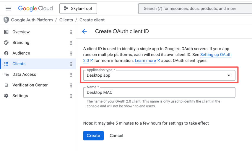 Figure 16 - Choose the application type