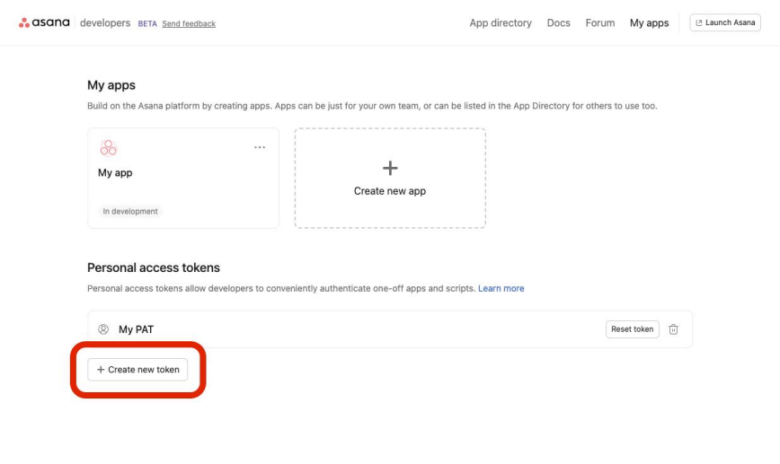 Figure 21 - Create a Personal Access Token