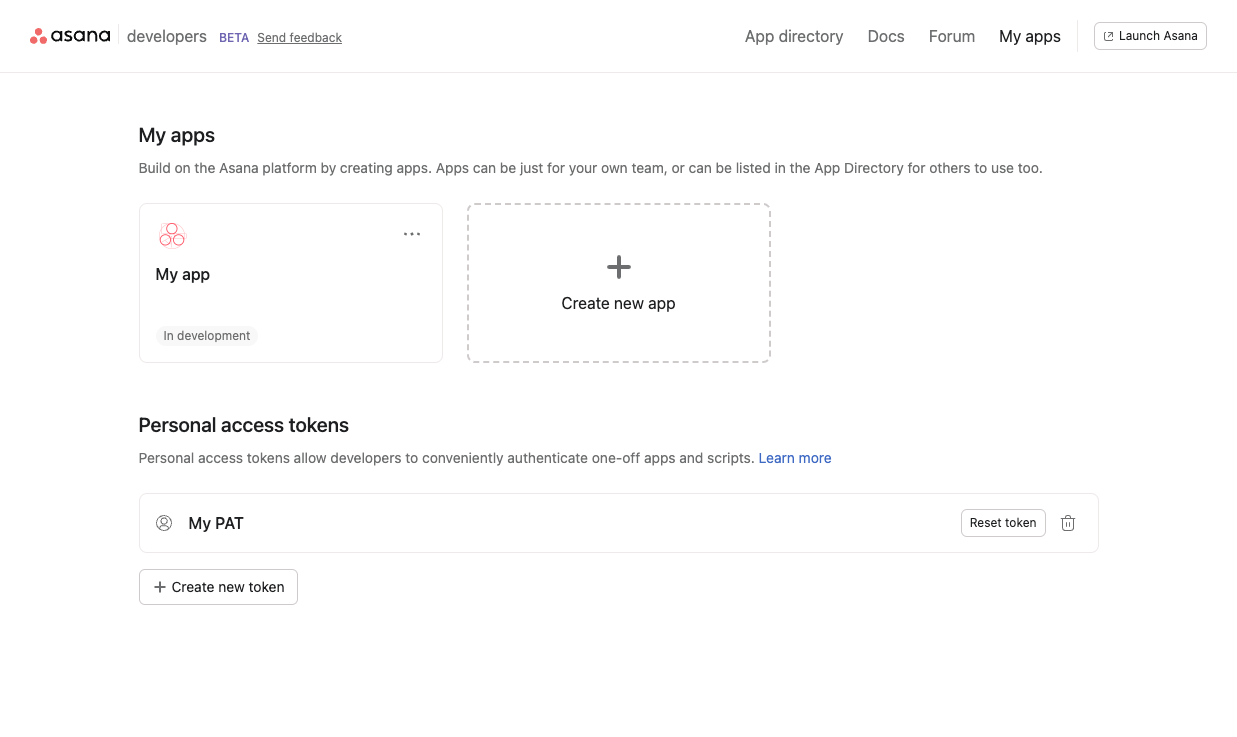 Figure 23 - Store the Asana token securely